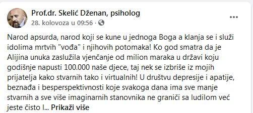 Status koji je objavio Skelić - Avaz