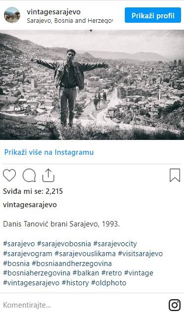 Objava na Instagramu - Avaz